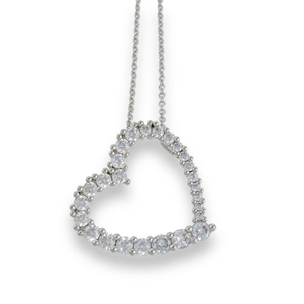 Vintage Brass Cubic Zirconia Open Heart PENDANT ONLY